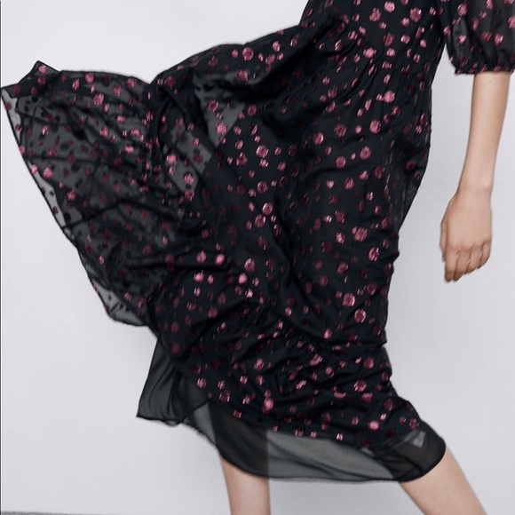 ZARA Voluminous Midi Dress - Picture 3 of 5